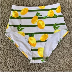 High Waisted Lemon Striped Bikini